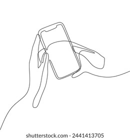 Una sola línea continua de teléfono de mano
