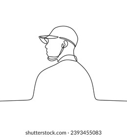 Línea única continental arte del hombre con sombrero