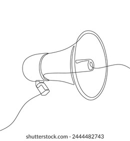 Single continous line art of megaphone