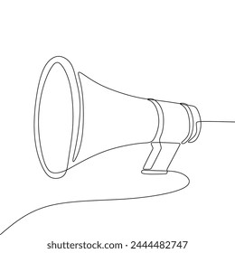 Single continous line art of megaphone