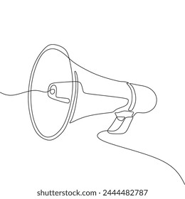 Single continous line art of megaphone