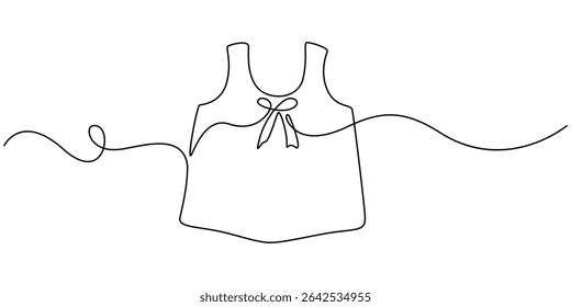 Um único desenho contínuo do bebê. Vetor ilustração editável, bebê onesie contínuo um desenho de linha, Baby rompers, roupas de crianças, vestir uma arte de linha com uma inscrição contínua