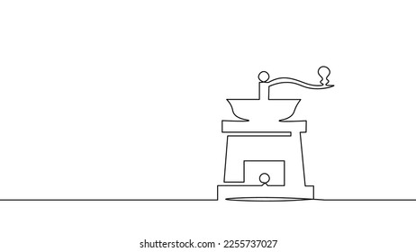 Single continuous line art. Coffee bean morning cafe hot drink silhouette concept design one sketch outline drawing vector illustration