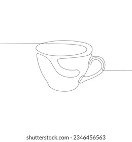 Dibujo de una sola línea continua de una taza de café