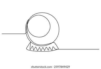 single continuous line art of Crystal ball. Mafic glass globe for concept predict fortune teller in simple linear style, Magic Crystal Ball Line Icon Editable Stroke