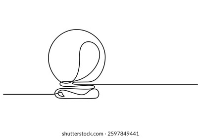 single continuous line art of Crystal ball. Mafic glass globe for concept predict fortune teller in simple linear style, Magic Crystal Ball Line Icon Editable Stroke