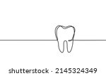 Single continuous line art drawing tooth