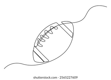 Single continuous line art football drawing of isolated outline Vector Illustration
