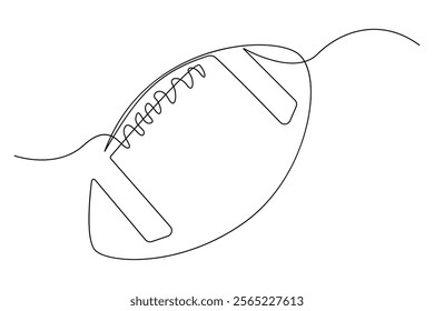 Single continuous line art football drawing of isolated outline Vector Illustration
