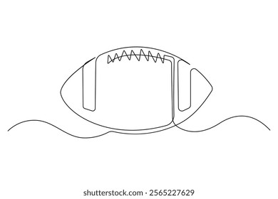 Single continuous line art football drawing of isolated outline Vector Illustration
