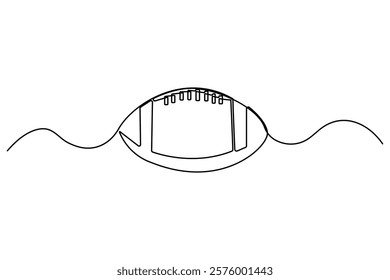 Single continuous line art football drawing of isolated outline Vector Illustration
