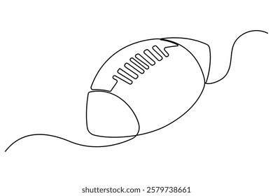 Single continuous line art football drawing of isolated outline Vector Illustration
