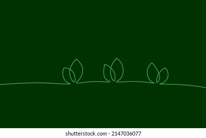 Single continuous line art growing sprout. Plant leaves seed grow soil seedling eco natural farm concept design one sketch outline drawing vector illustration