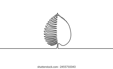  Brote de cultivo de arte de línea continua única. Hojas de plantas semilla cultivar tierra semillero eco natural granja concepto diseño un bosquejo dibujo Ilustración vectorial