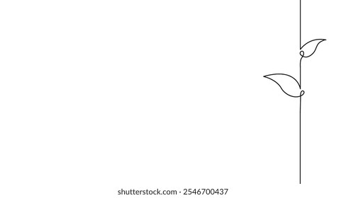 Einzelne kontinuierliche Linie Kunst wächst Spross Hand-Zeichnung.Pflanze Blätter Samen wachsen Boden Samen Öko natürlichen Bauernhof Konzept Design.Vektorgrafik