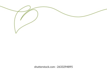 Single continuous line art growing sprout. Plant leaves seed grow soil seedling eco natural farm concept design one sketch outline drawing vector illustration. Background one line leaves green.