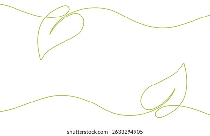Single continuous line art growing sprout. Plant leaves seed grow soil seedling eco natural farm concept design one sketch outline drawing vector illustration. Background one line leaves green.