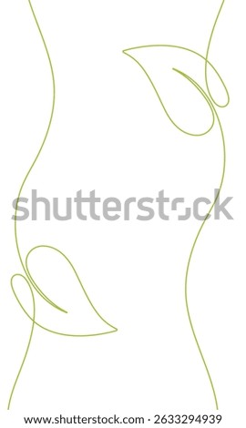 Single continuous line art growing sprout. Plant leaves seed grow soil seedling eco natural farm concept design one sketch outline drawing vector illustration. Background one line leaves green.