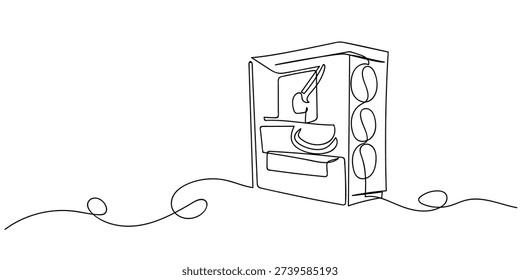 Single continuous line art style. Kate Computer. Line art Illustration 