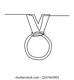 single continuous line award medal