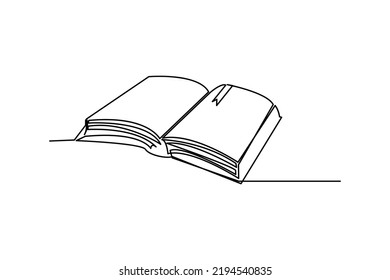 diseño vectorial de la ilustración de un libro de línea continua único