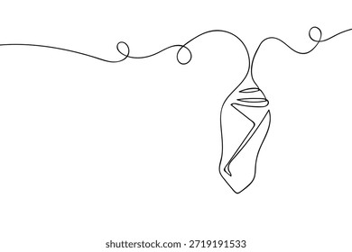 Uma única pupa de borboleta com linha contínua. ilustração em arte com linha simples.