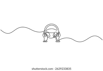 single continuous line capsule tablets line art vector illustration, One continuous line drawing of pills medicine . Single line of pills medicine vector illustration.