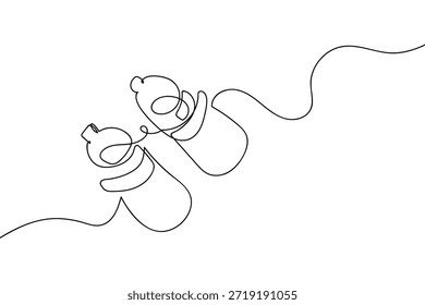 Una sola línea continua representa el zapato de un niño. Diseño de arte de una sola línea.