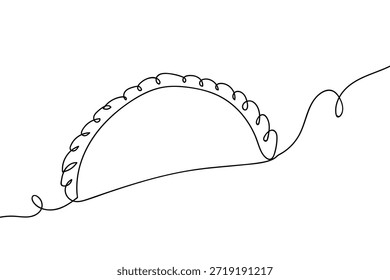 Uma única linha contínua representa um sopro de curry, um tipo de comida. Design artístico de linha única.