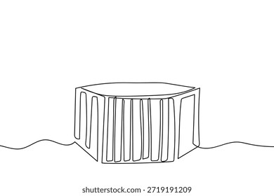 Una sola línea continua representa un parque infantil para niños pequeños. Diseño de arte de una sola línea.