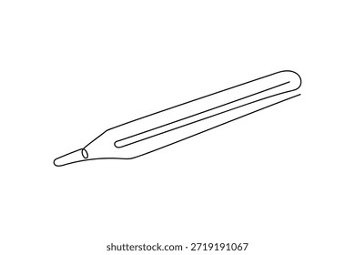 Una sola línea continua representa un termómetro. Diseño de arte de una sola línea.