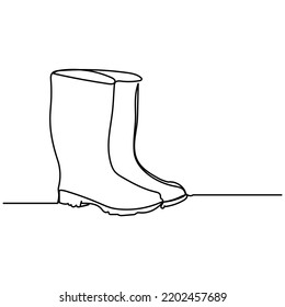 single continuous line design of farmer's boots