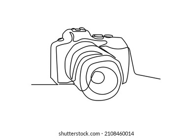 Single Continuous Line Digital Camera Vector Stock Vector Royalty Free