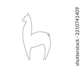 Single continuous line drawing of adorable llama for corporation logo identity. Company icon concept from mammal animal shape. Dynamic one line draw vector design graphic illustration