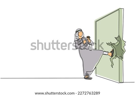 Similar – Image, Stock Photo Force man kicks brick wall