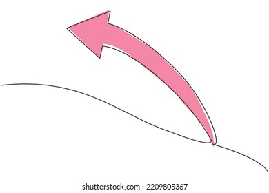 Single continuous line drawing of backward direction arrow shape symbol. Undo action icon. Minimalism concept dynamic one line draw graphic design vector illustration