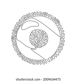Bolas de dibujo de línea continua para billar. piscina americana, equipo numerado de snooker, accesorios. Estilo de fondo del círculo de redondeo giratorio. ilustración vectorial de diseño gráfico de una línea dinámica