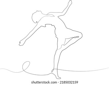 Single continuous line drawing beautiful and sweet woman. Outline hand drawn beautiful woman, sporty women , textile and poster pattern. Illustration fashion concept.
