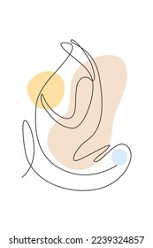 Single continuous line drawing beautiful aesthetic portrait woman abstract face. Pretty sexy model female silhouette minimalist style concept. Trendy one line draw design vector graphic illustration