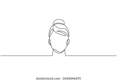 Una sola línea continua dibujando un hermoso retrato estético de la cara abstracta de la mujer, Vector Una línea de ilustración para la decoración minimalista del hogar, arte de la pared, carteles, impresión.
