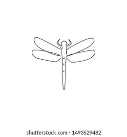 Single Continuous Line Drawing Beauty Dragonfly Stock Vector (Royalty ...