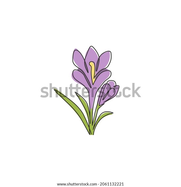 Single Continuous Line Drawing Beauty Fresh Stock Vector Royalty Free