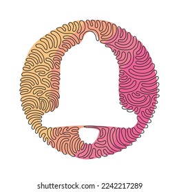 Icono de timbre de dibujo de línea continua aislado. Símbolo de notificación moderno, icono para el diseño de sitios web, aplicación móvil, ui. Estilo de fondo del círculo de redondeo giratorio. ilustración vectorial de tracción de línea