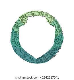 Single continuous line drawing bell icon isolated. Notification symbol modern, icon for website design, mobile app, ui. Swirl curl circle background style. One line draw graphic vector illustration