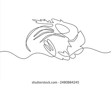 Single continuous line drawing of big shrimp for healthy seafood logo identity. Prawn mascot concept for farming cultivation icon. One line draw design vector graphic illustration
