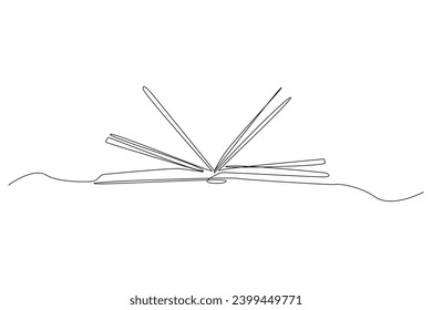 Single continuous line drawing of a book