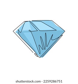 Single continuous line drawing brilliant, diamond flat line icon. linear style sign for mobile concept and web design. Symbol, logo illustration. Pixel perfect. Dynamic one line draw graphic vector