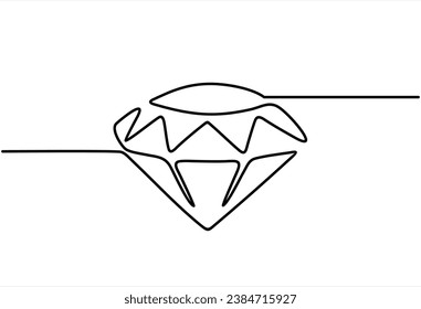 Icono de línea plana de diamante con dibujo de línea continua simple brillante. signo de estilo lineal para concepto móvil y diseño web. Símbolo, ilustración del logotipo. vector gráfico de tracción de una línea