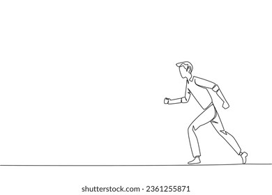 Single continuous line drawing businessman leisurely strolling. Habit to get rid of nervousness. Nervous when meeting a big client. Light exercise for health. One line design vector illustration