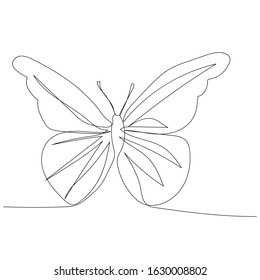  single continuous line drawing, butterfly